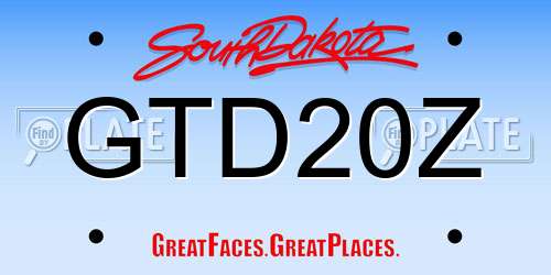 GTD20Z South Dakota License Plate