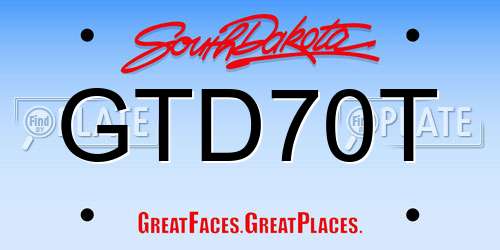 GTD70T South Dakota License Plate