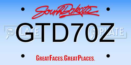 GTD70Z South Dakota License Plate