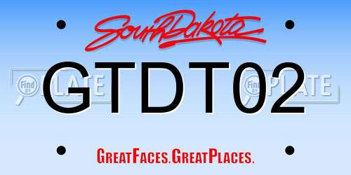 GTDT02 South Dakota License Plate