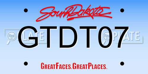 GTDT07 South Dakota License Plate