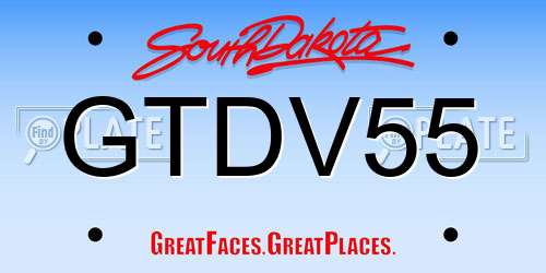 GTDV55 South Dakota License Plate