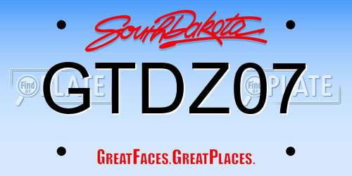 GTDZ07 South Dakota License Plate