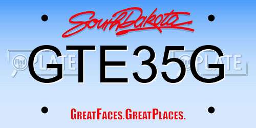 GTE35G South Dakota License Plate