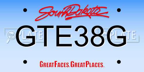 GTE38G South Dakota License Plate