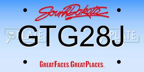 GTG28J South Dakota License Plate