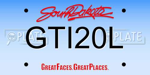 GTI20L South Dakota License Plate