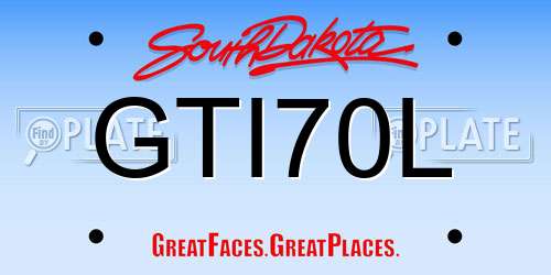 GTI70L South Dakota License Plate