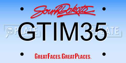 GTIM35 South Dakota License Plate