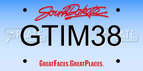 GTIM38 South Dakota License Plate