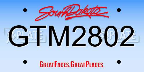 GTM2802 South Dakota License Plate