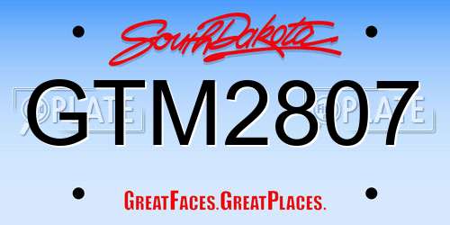GTM2807 South Dakota License Plate
