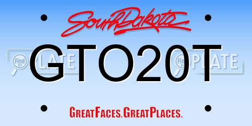 GTO20T South Dakota License Plate