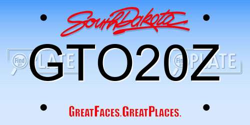 GTO20Z South Dakota License Plate