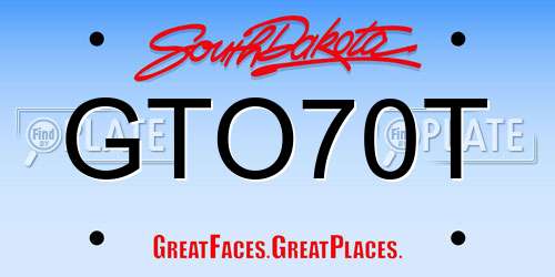 GTO70T South Dakota License Plate