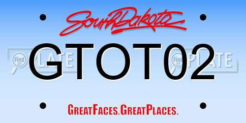 GTOT02 South Dakota License Plate