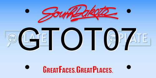 GTOT07 South Dakota License Plate