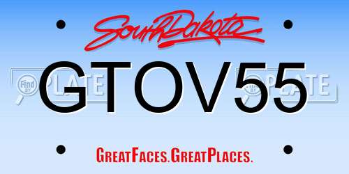 GTOV55 South Dakota License Plate