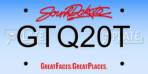 GTQ20T South Dakota License Plate