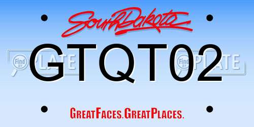 GTQT02 South Dakota License Plate