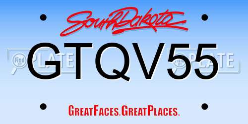 GTQV55 South Dakota License Plate
