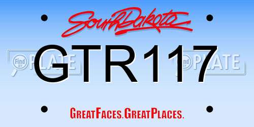 GTR117 South Dakota License Plate