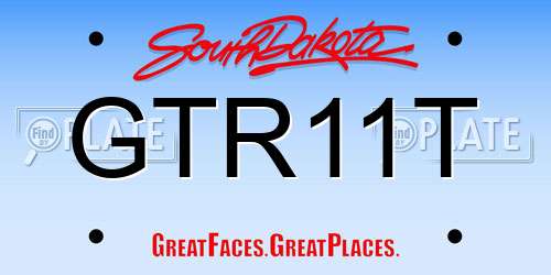 GTR11T South Dakota License Plate