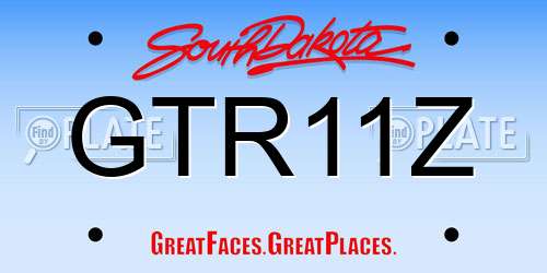 GTR11Z South Dakota License Plate