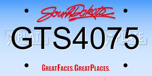 GTS4075 South Dakota License Plate