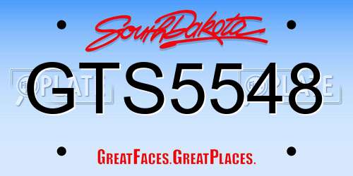 GTS5548 South Dakota License Plate
