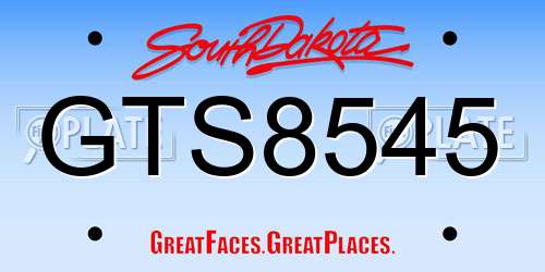 GTS8545 South Dakota License Plate