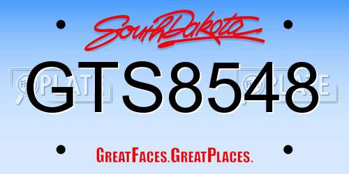 GTS8548 South Dakota License Plate
