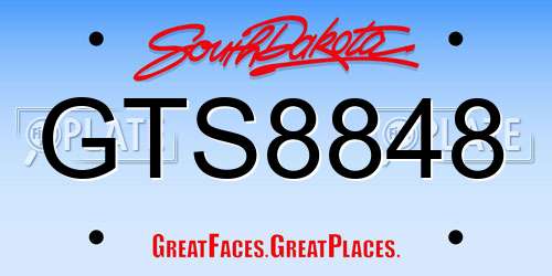 GTS8848 South Dakota License Plate