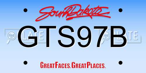 GTS97B South Dakota License Plate