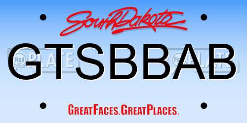 GTSBBAB South Dakota License Plate