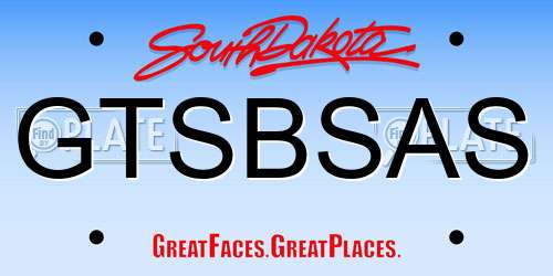 GTSBSAS South Dakota License Plate