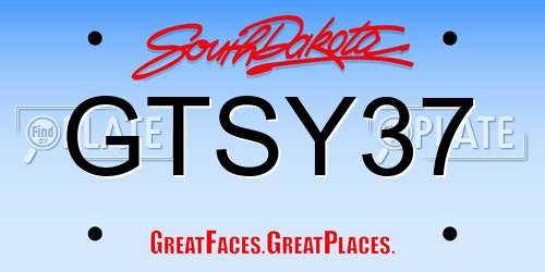 GTSY37 South Dakota License Plate