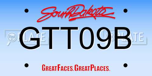 GTT09B South Dakota License Plate