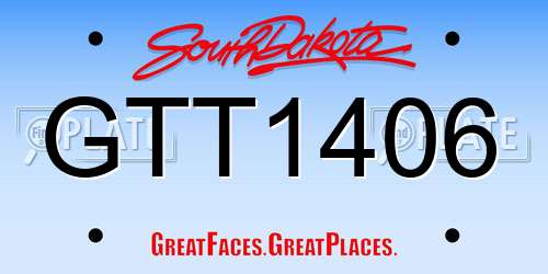 GTT1406 South Dakota License Plate