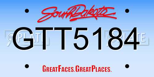 GTT5184 South Dakota License Plate