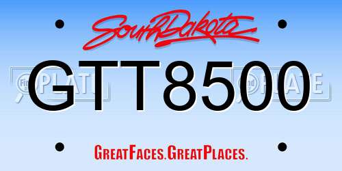 GTT8500 South Dakota License Plate