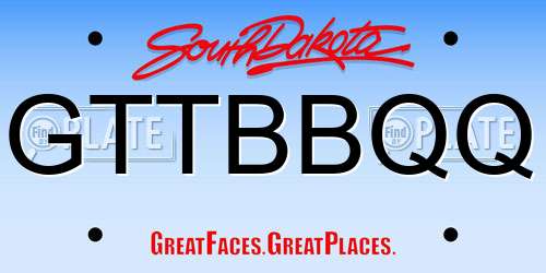 GTTBBQQ South Dakota License Plate