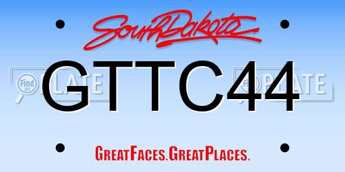 GTTC44 South Dakota License Plate