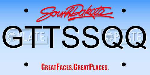 GTTSSQQ South Dakota License Plate