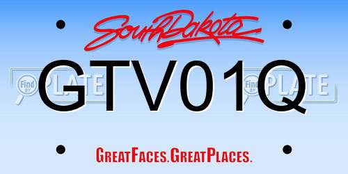 GTV01Q South Dakota License Plate