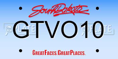 GTVO10 South Dakota License Plate