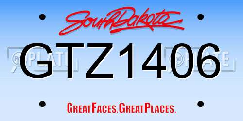GTZ1406 South Dakota License Plate