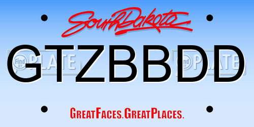GTZBBDD South Dakota License Plate