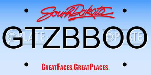 GTZBBOO South Dakota License Plate