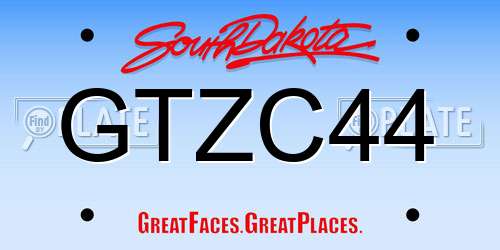 GTZC44 South Dakota License Plate